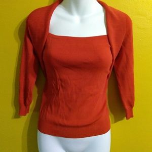 40s pinup rockabilly sweater red top shrug Small